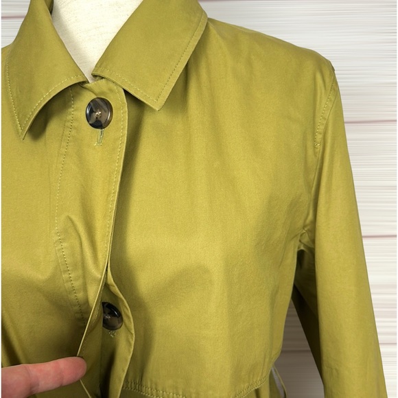 CLOSET CLEAR OUT! Offers welcome! COS Olive Cotton Twill Trench Coat Belted - Picture 7 of 16